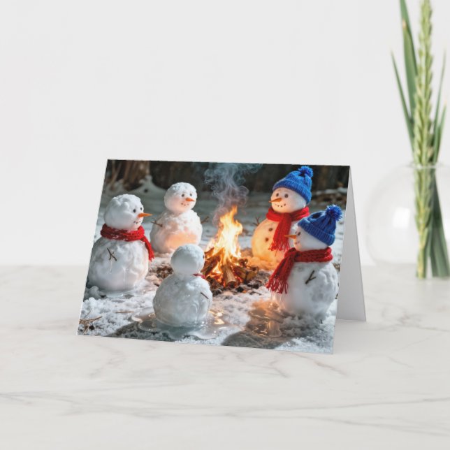 Birthday Snowmen Meltdown Humor Karte (Vorderseite)