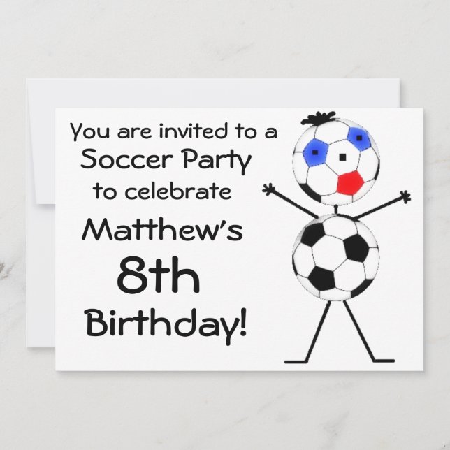 Birthday Soccer Party Einladung (Vorderseite)