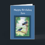 Birthday Son - Stellar Jay Bird, Natur, Wildnis Karte<br><div class="desc">Geburtstag Son - Stellar Jay Bird British Columbia Provincial Bird auch bekannt als die lang gezapfte Jay,  Jay und Pine Jay.</div>