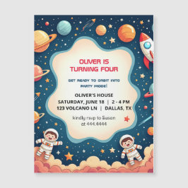 Birthday Space Boy Astronaut Magnetkarte