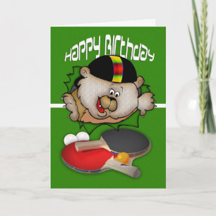 Birthday sport Ping Pong Table Tennis Karte