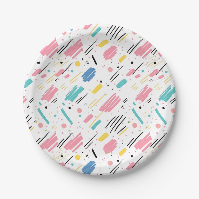 Birthday Sprinkles Candy Pattern Pappteller (Vorderseite)