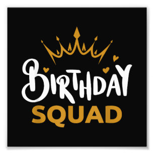 Birthday Squad Party Matching Family Group Funny B Fotodruck