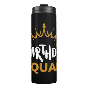 Birthday Squad Party Matching Family Group Funny B Thermosbecher