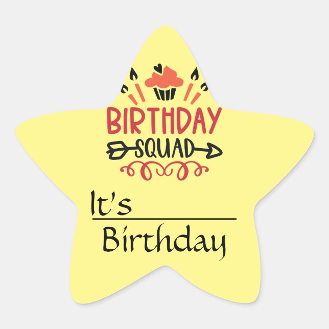 Birthday Squad Planner Stern-Aufkleber (Vorderseite)