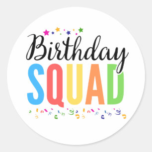 BIRTHDAY SQUAD RUNDER AUFKLEBER