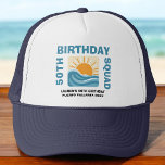 Birthday Squad Sunset 21st 30th 40th 50th 60th Truckerkappe<br><div class="desc">Celebrate any milestone in retro style with this bold and colorful sunset “Birthday Squad” trucker hat! Whether you're turning 21, 30, 40, 50, 60, or 70, this hat is the perfect accessory for beach parties, weekend getaways, and group photos. Lightweight and breathable, it’s designed for birthday fun and squad vibes...</div>