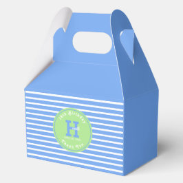 Birthday Stripes Blue ⎮ White Green Fee Box Geschenkschachtel