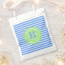 Birthday Stripes Blue ⎮ White Green Geschenktütchen
