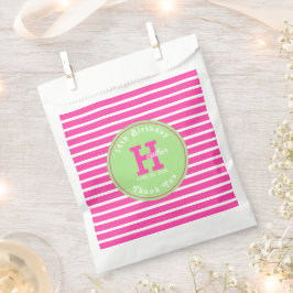 Birthday Stripes Pink ⎮ White Green Geschenktütchen