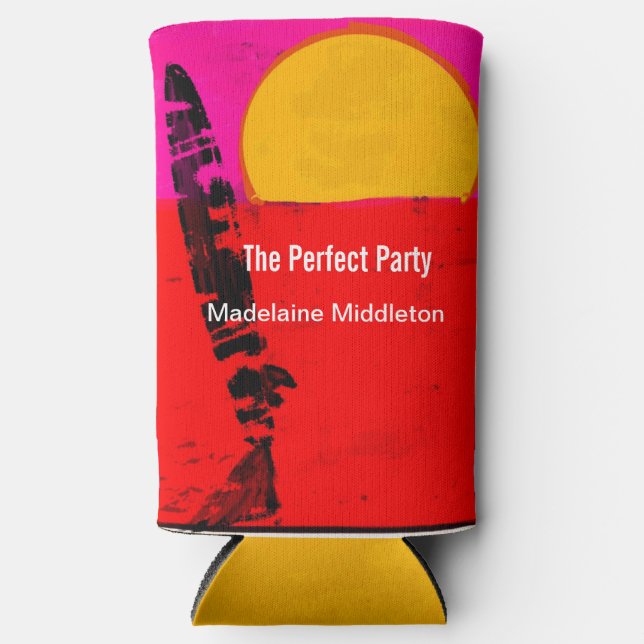 Birthday Summer Beach Retro Poster Selters Dosenkühler (Vorderseite)