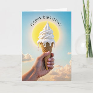 Birthday Summer Driving Ice Cream Cone Karte