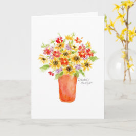 Birthday Sunflower Vase Religious Greeting Card Karte