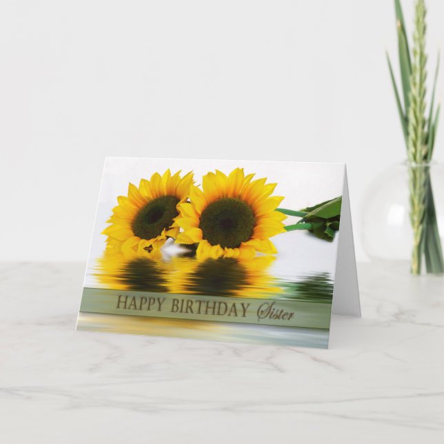 BIRTHDAY - SUNFLOWERS -  SISTER KARTE (Vorderseite)