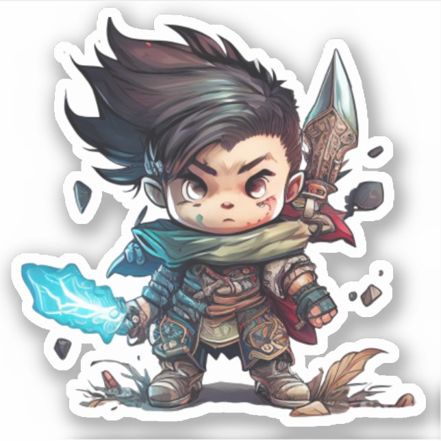 Birthday Superheld-Kinderdesign Aufkleber (Vorderseite)