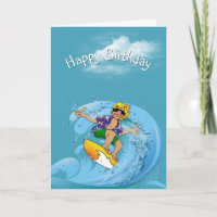 Birthday Surfer on Wave