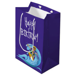 Birthday Surfer on Wave Mittlere Geschenktüte