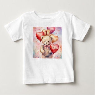 Birthday Teddy Bear geben Name & Age Little Girl's Baby T-shirt