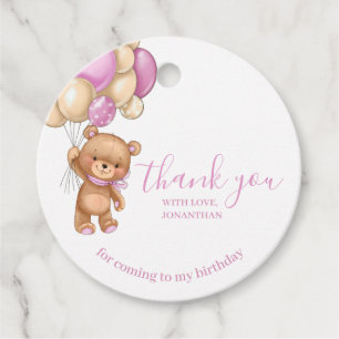 Birthday Teddy Bear Pink Vielen Dank für Ihre Unte Geschenkanhänger