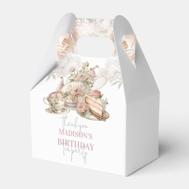 Birthday Tee Party Schönes Blumengestein Personali Geschenkschachtel (Vorderseite)
