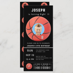 Birthday Ticket Black Foto Baseball Einladung