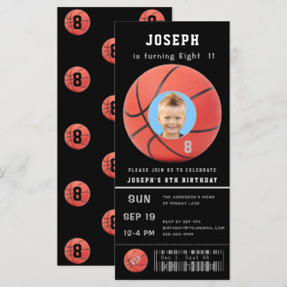 Birthday Ticket Black Foto Baseball Einladung