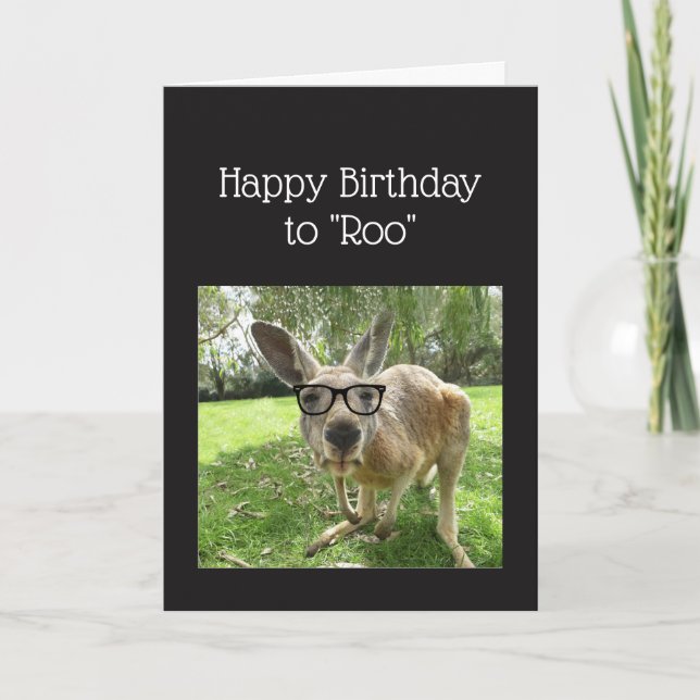 Birthday to Roo Fun Kangaroo Australien Tierart Ku Karte (Vorderseite)