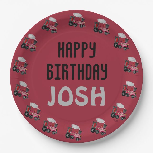 Birthday Train Pappteller (Vorderseite)