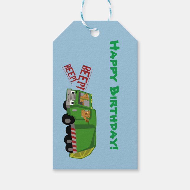 Birthday Trash Truck Geschenkanhänger (Vorderseite)