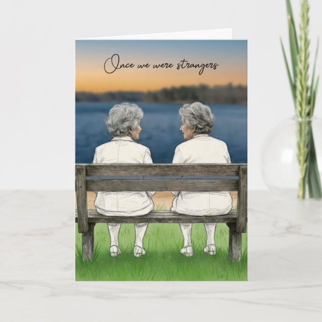 Birthday Two Old Ladies On A Bench Karte (Vorderseite)