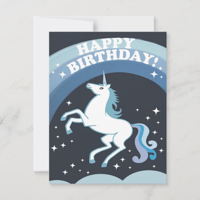 Birthday Unicorn Feiertagskarte (Vorderseite)
