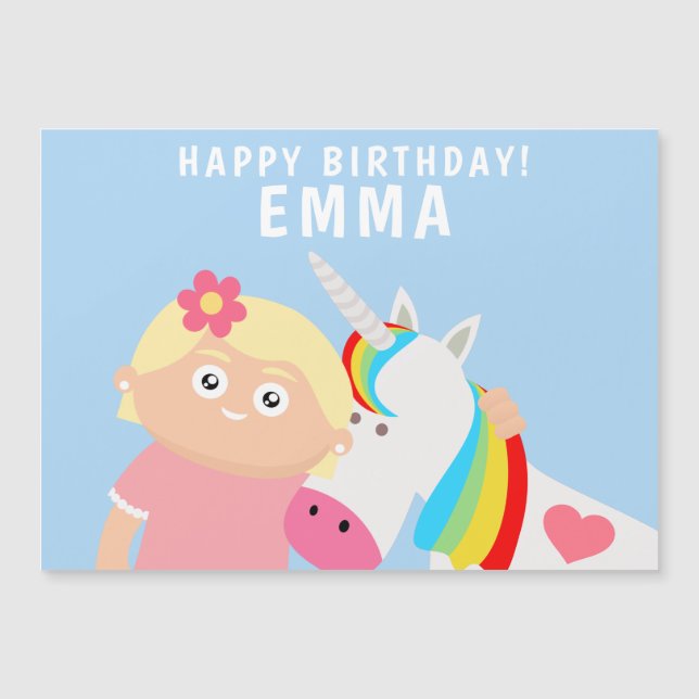Birthday Unicorn Magnetkarte (Vorderseite)