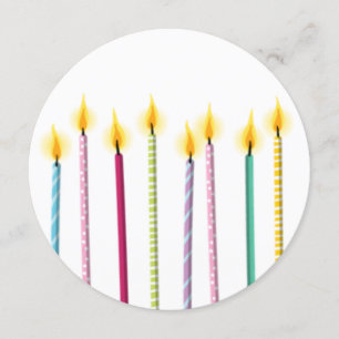 Birthday-Vorlage für lange farbige Kerzen Einladung