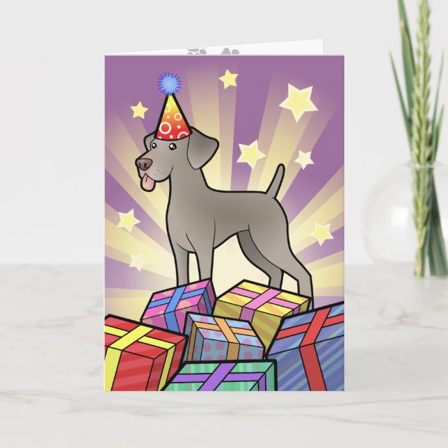 Birthday Weimaraner Karte (Vorderseite)