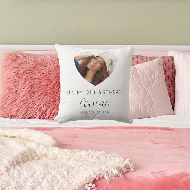 Birthday-White-Black-Foto-Skript Kissen (Von Creator hochgeladen)