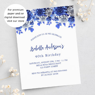 Birthday White Royal Blue Blumenladen