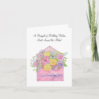 Birthday Wishes Across the Miles Floral Envelope Karte