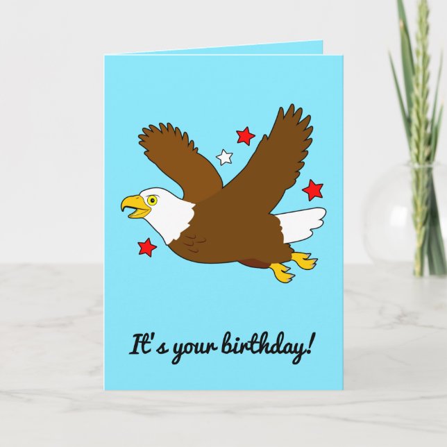 Birthday with Eagle Soaring Among the Stars Karte (Vorderseite)