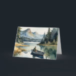 Birthday wunderschöne Son Fishing Lake in Boat Karte<br><div class="desc">Happy Birthday Son Angeln am See in Boat Aquarell</div>