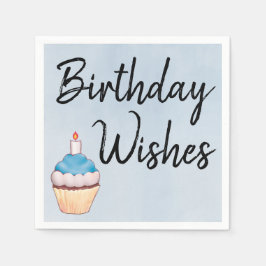 Birthday wünscht Blue Cupcake Serviette