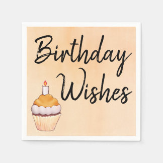 Birthday wünscht Cupcake Orange Wasserfarbe Serviette