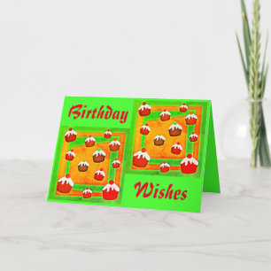 "Birthday wünscht & Cupcakes Grußkarte Karte