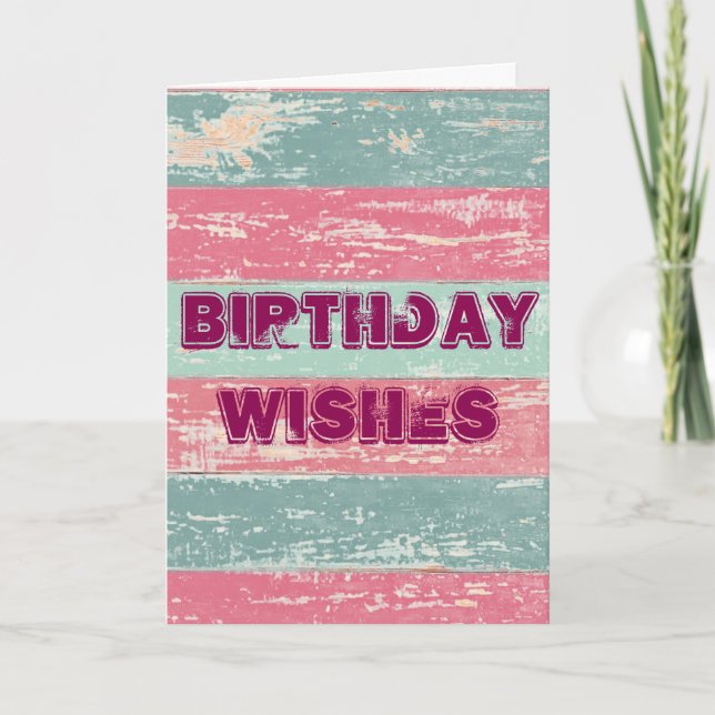 Birthday wünscht einen rustikalen Zaun Karte (Vorderseite)