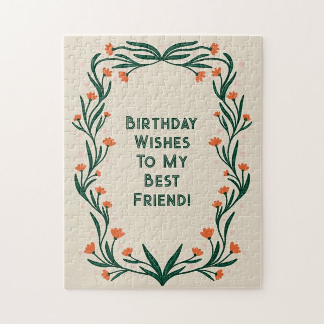 Birthday wünscht elegante Blumenrahmen (Vertikal)