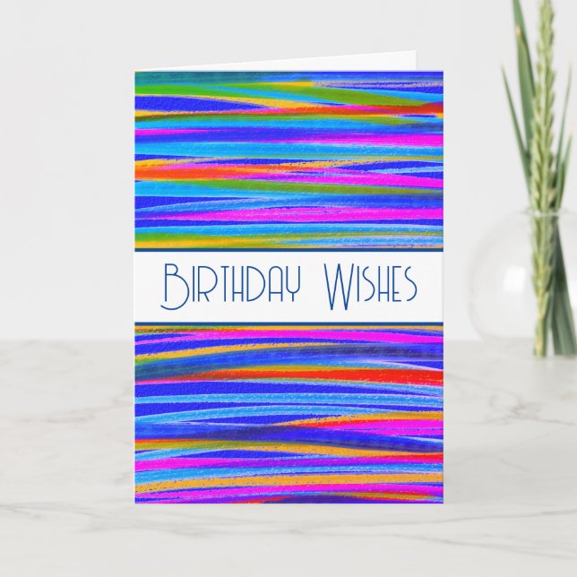 Birthday wünscht farbenfrohe Linde Karte (Vorderseite)