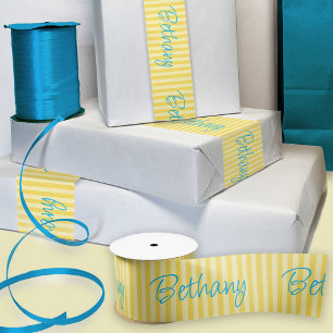 Birthday Yellow Individuelle Name Satinband