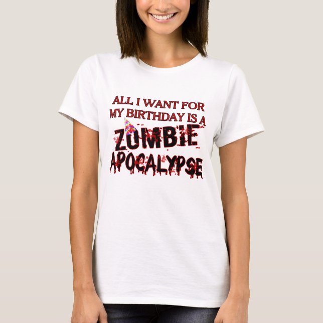 Birthday Zombie Apokalypse T-Shirt (Vorderseite)