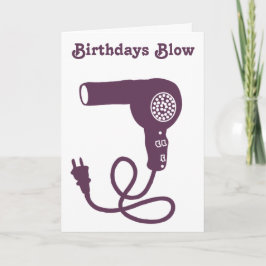 Birthdays Blow benutzerdefinierte Meldung lila Haa Karte