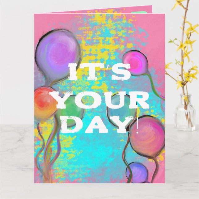BIRTHDAYS KARTE (Gelbe Blume)