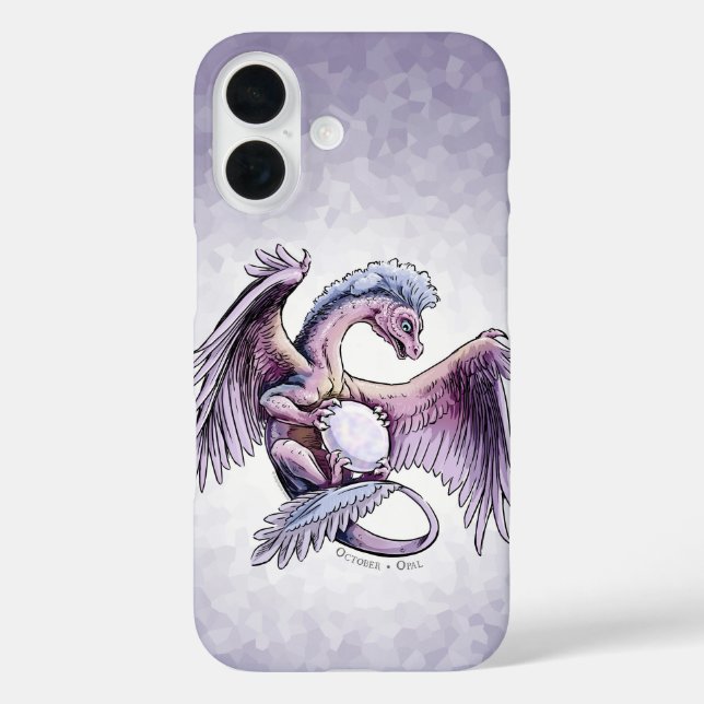Birthstone-Drache vom Oktober: Opal Case-Mate iPho iPhone 16 Hülle (Rückseite)